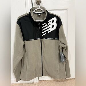 New Balance Men's Black and Tan Fleece Jacket